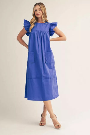 Solid Midi Dress