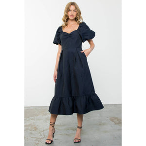 Navy Textured Dress