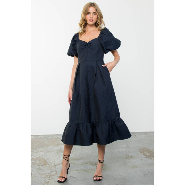 Navy Textured Dress
