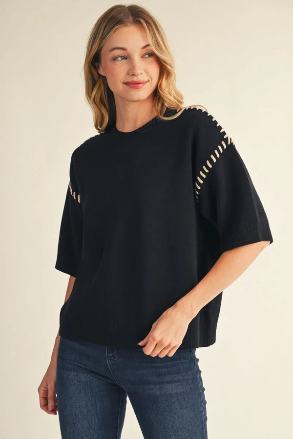 Drop Stitch Sweater Top