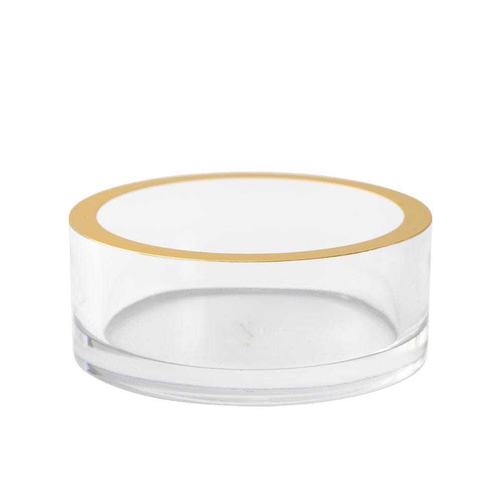Clear & Gold Rim Wine Coaster