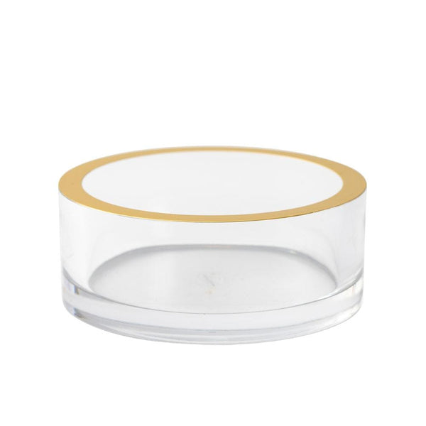 Clear & Gold Rim Wine Coaster