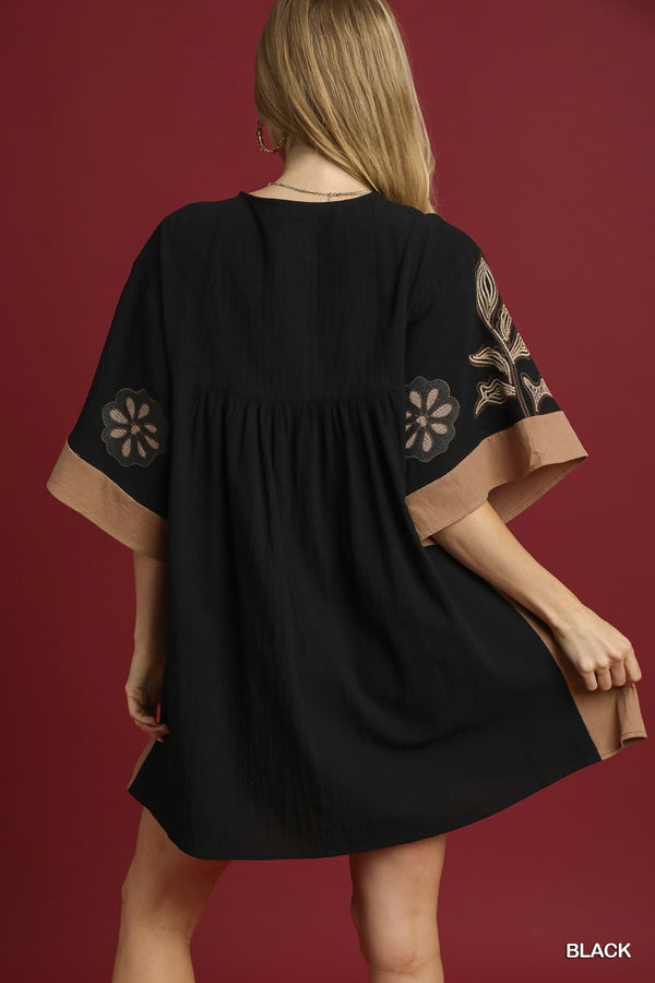 Bohemian Embroidered Kaftan Dress
