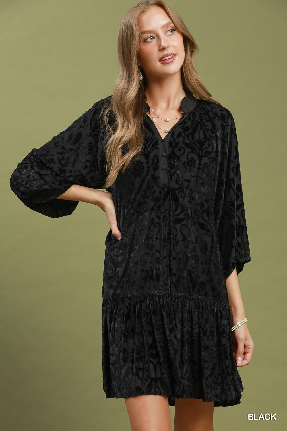 Velvet Tiered Mini Dress