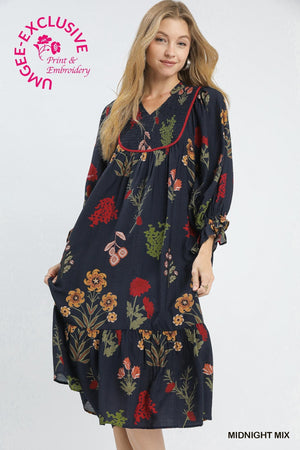 Floral Maxi Dress with Smocked Yoke