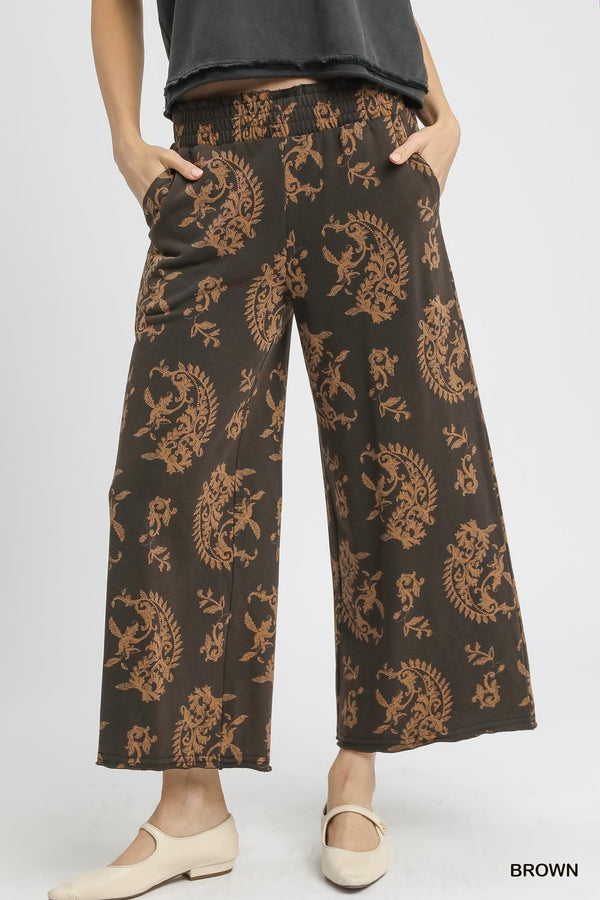 Paisley Print Mineral Wash Pant