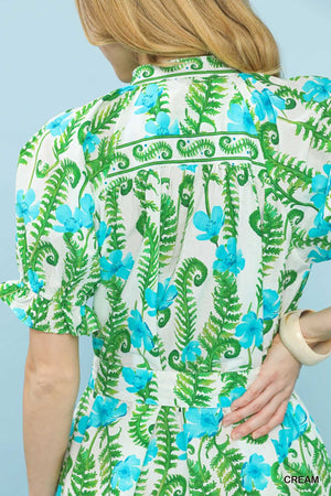 Tropical Floral Midi Dress