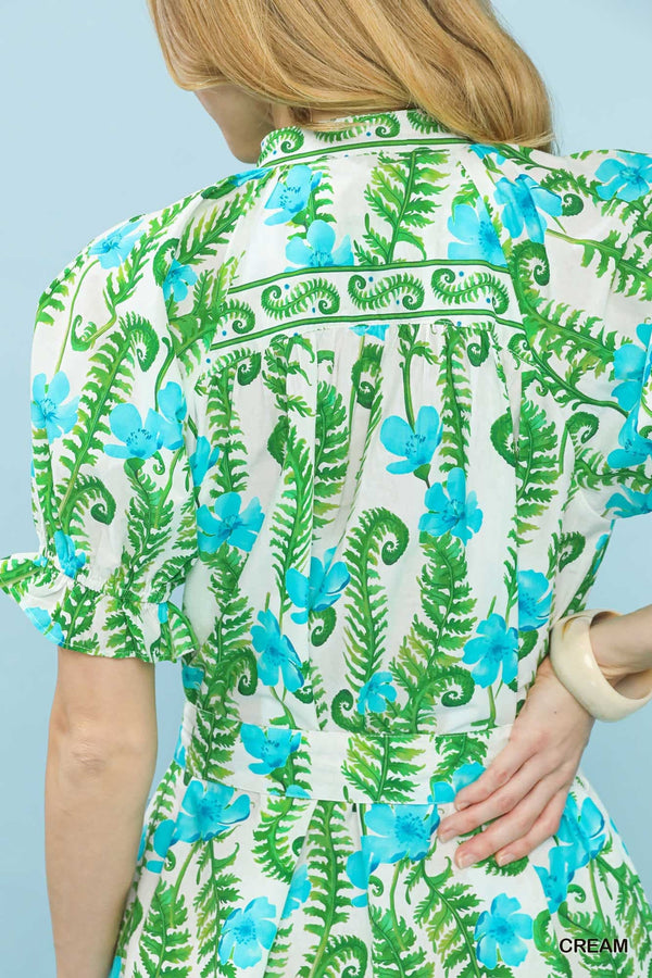 Tropical Floral Midi Dress
