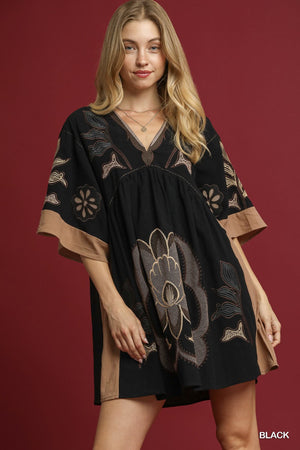 Bohemian Embroidered Kaftan Dress