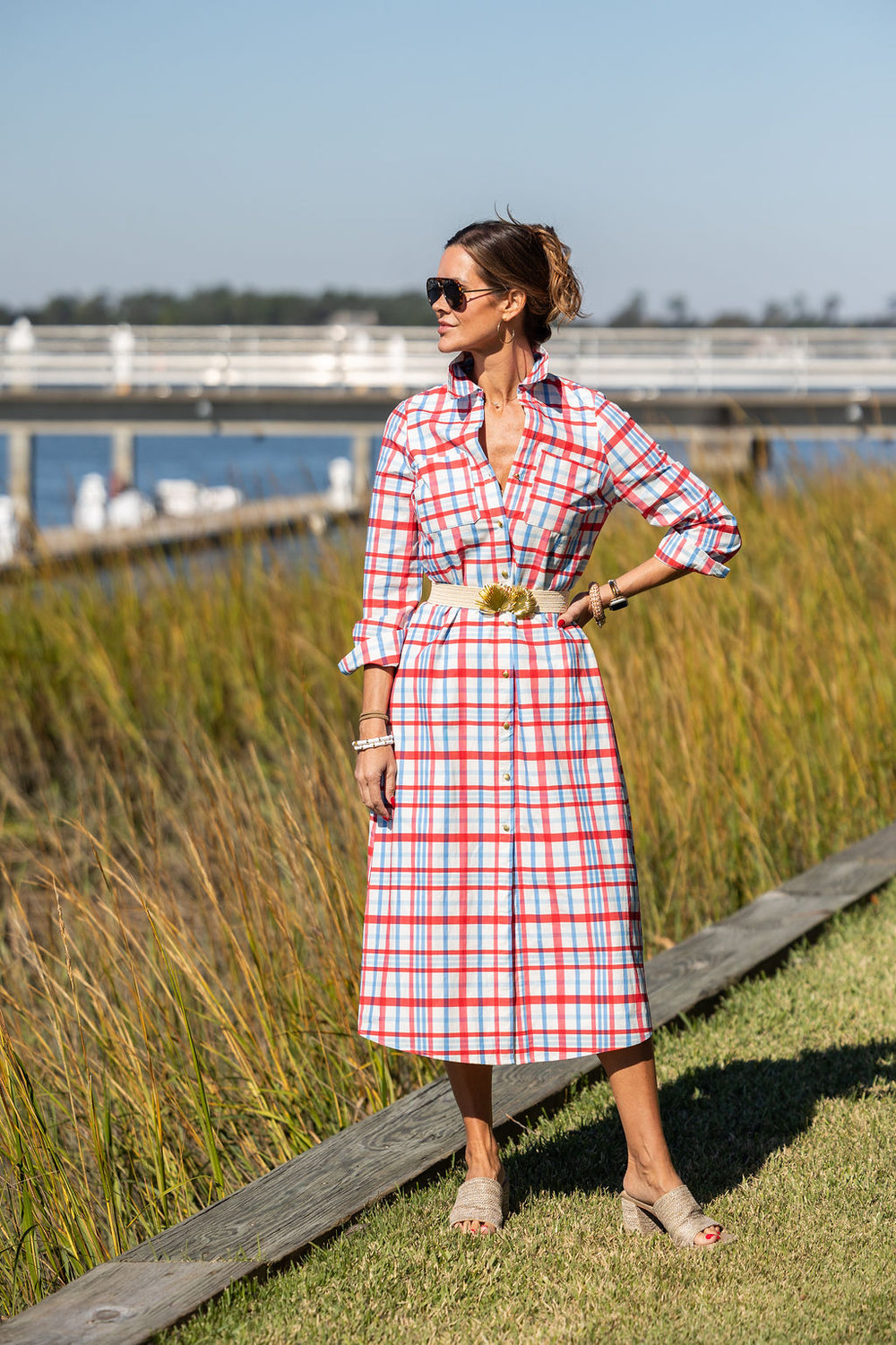 Harper Midi Dress - Summer Plaid