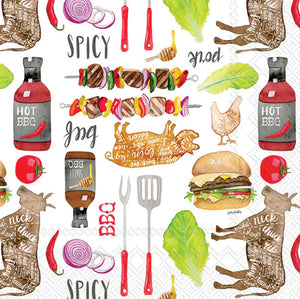 Bbq Pattern Cocktail Napkin