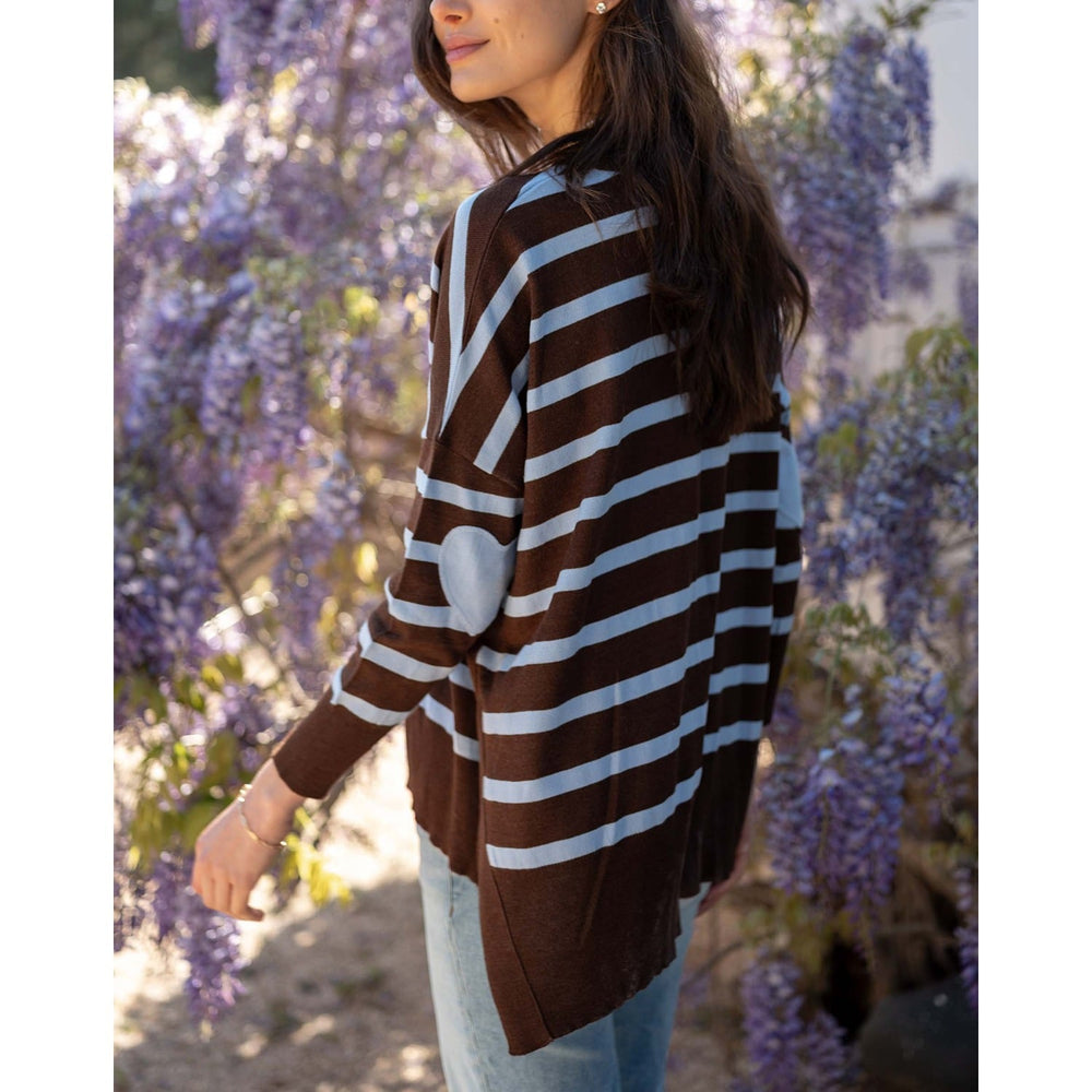 Amour Sweater - Chocolate / Icing Blue