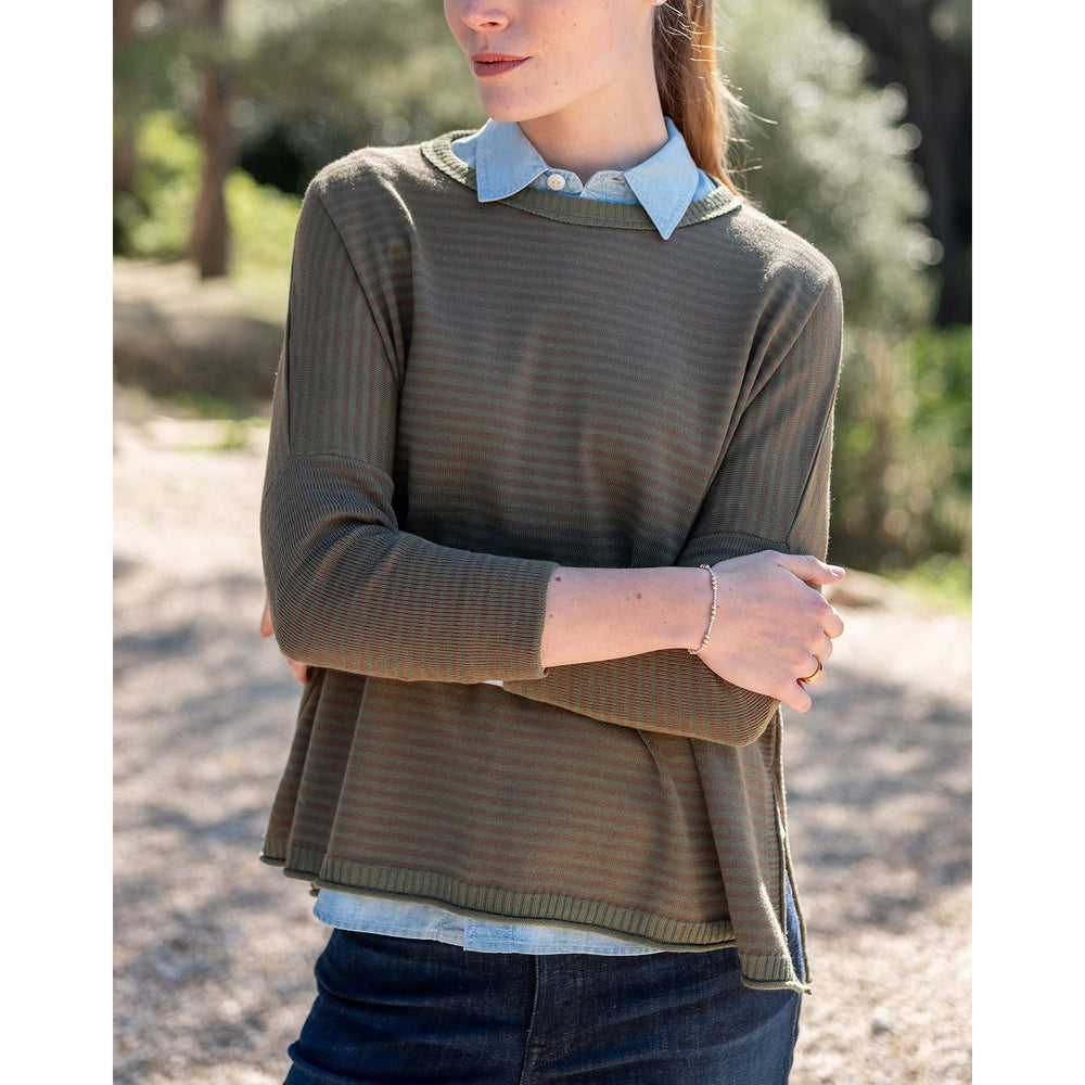 Catalina Crewneck Sweater - Jungle Stripe