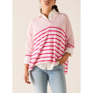 Catalina VNeck Sweater - Blush / Lipstick