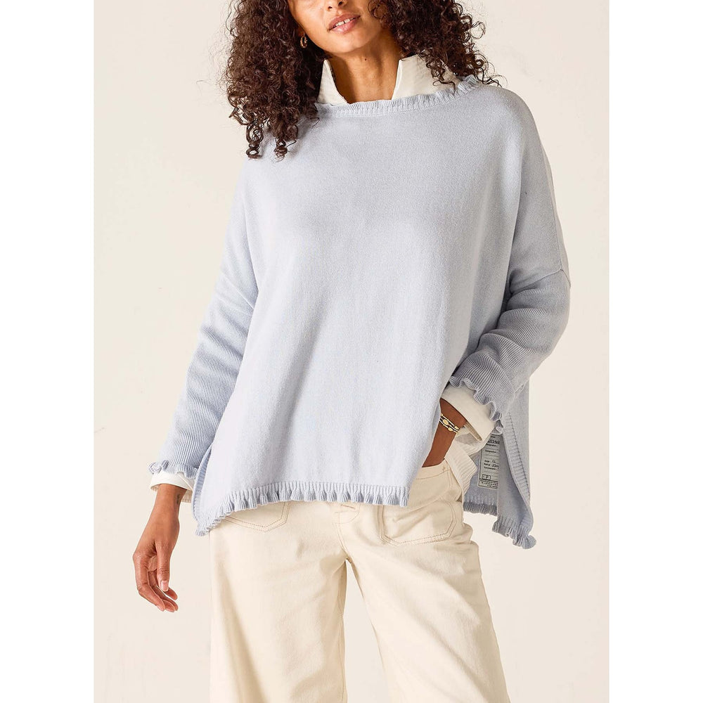 Catalina Cotton Ruffle Sweater - Dreamy Blue