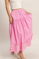 Tiered Eyelet Skirt