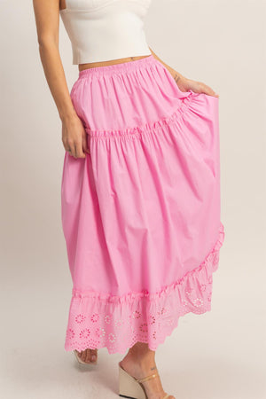 Tiered Eyelet Skirt