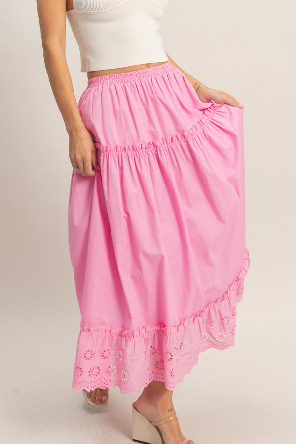 Tiered Eyelet Skirt
