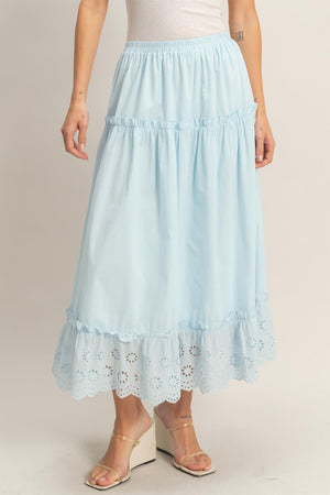 Tiered Eyelet Skirt