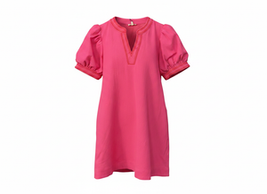 Crinkled Solid Shift Mini Dress