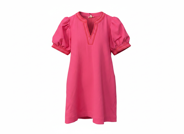 Crinkled Solid Shift Mini Dress