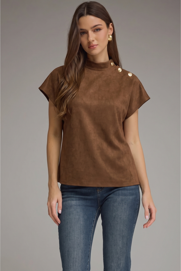 Suede & Gold Detail Top
