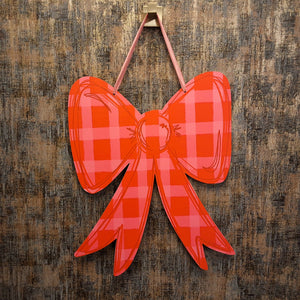 Pink & Red Bow Door Hanger