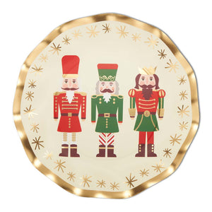 Wavy Salad Plate Nutcracker Christmas/8pkg