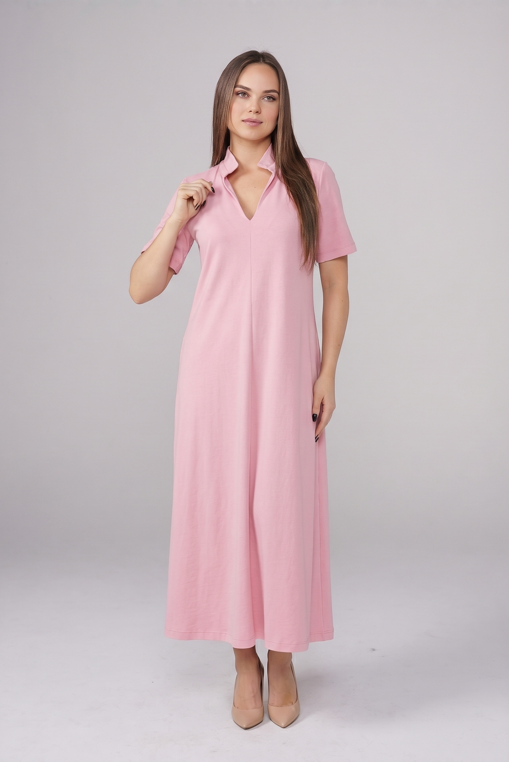 Pink Audrey Midi Dress