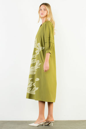 Flower Print Midi Dress