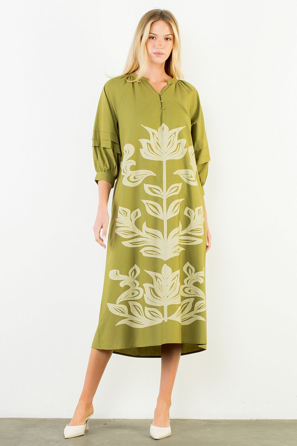 Flower Print Midi Dress