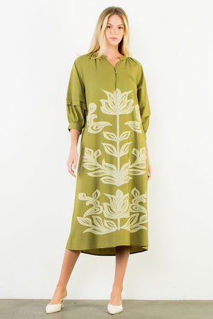 Flower Print Midi Dress