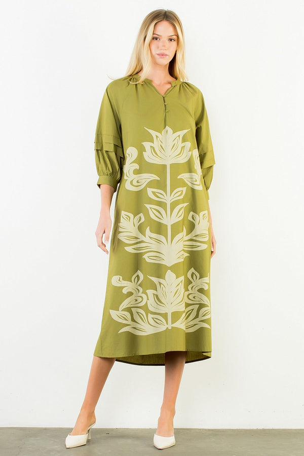 Flower Print Midi Dress