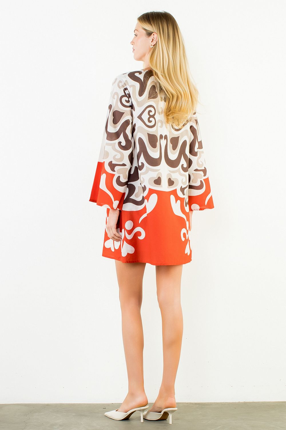 Abstract Pattern Tassel Mini Dress